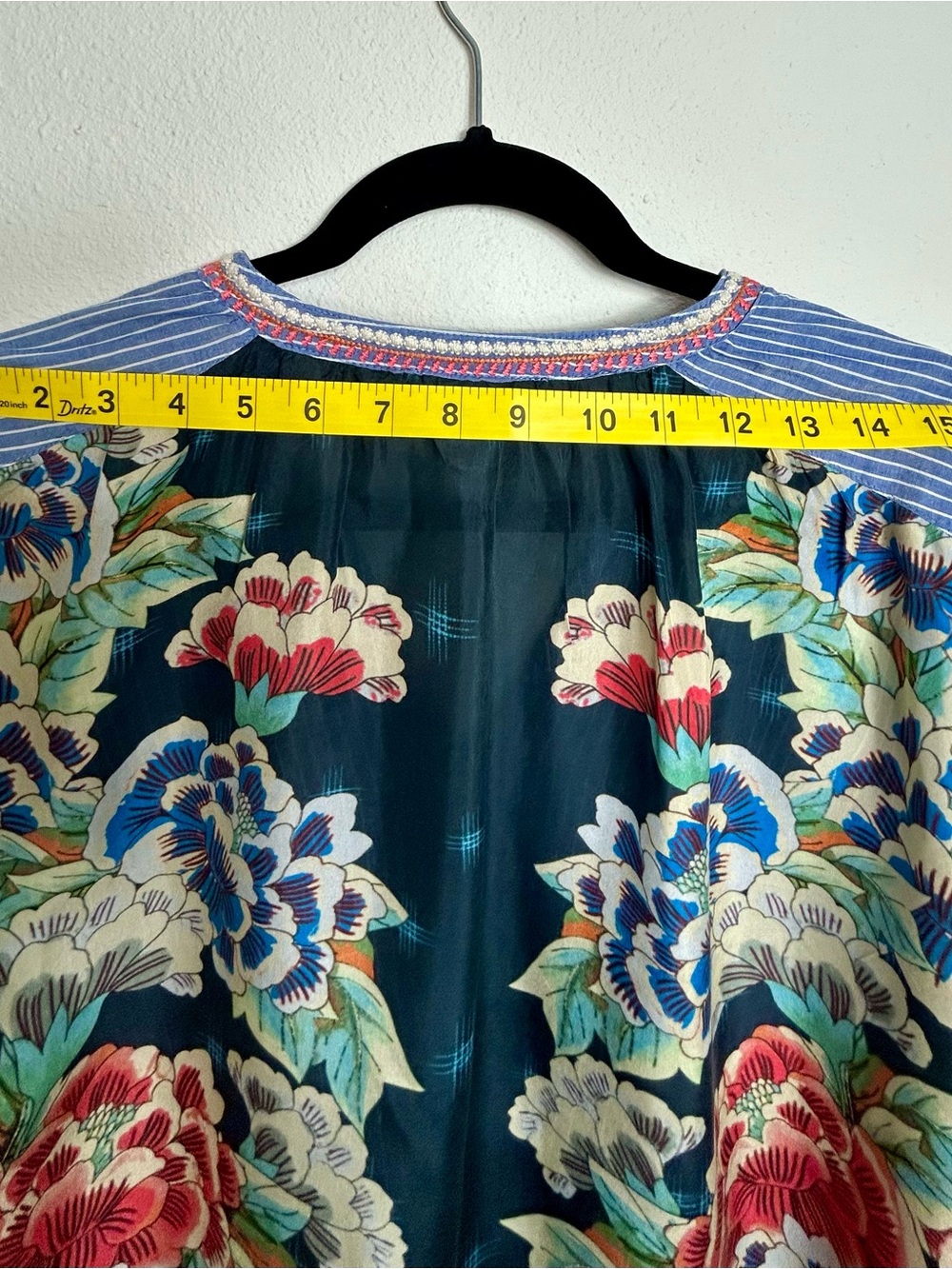 Johnny Was Workshop Mixed Media Floral Silk Boho Blouse Top S - Picture 7 of 8